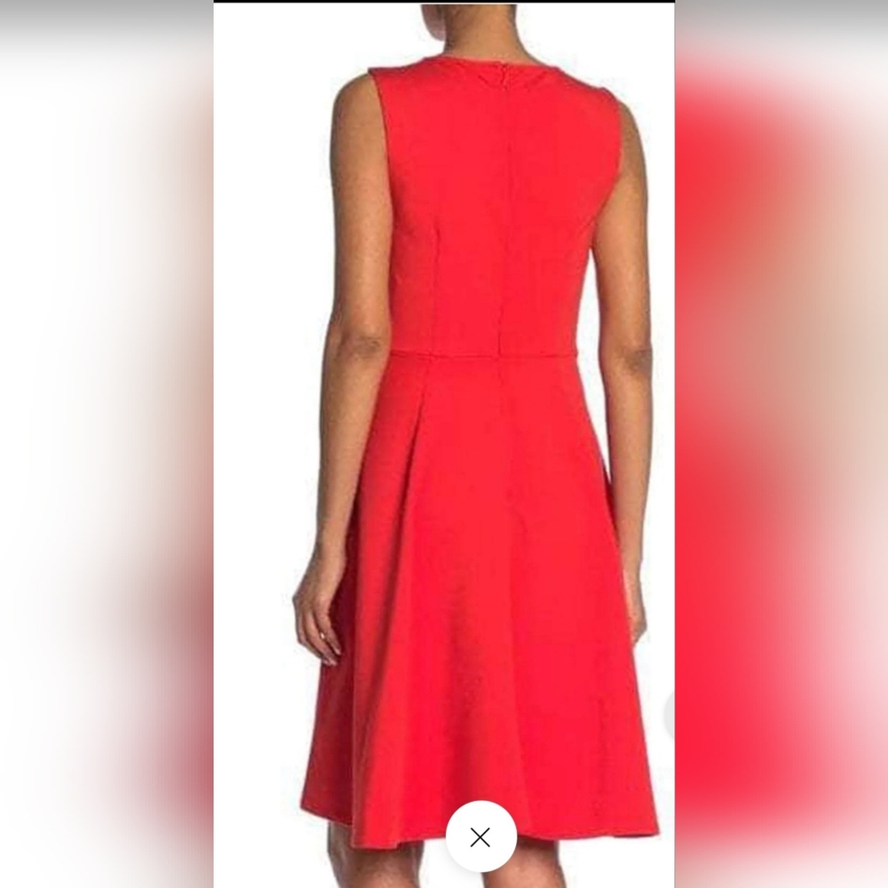 T Tahari TD901033 - Sleeveless A-Line Short Red dress NWT. Size 6 - Picture 2 of 10